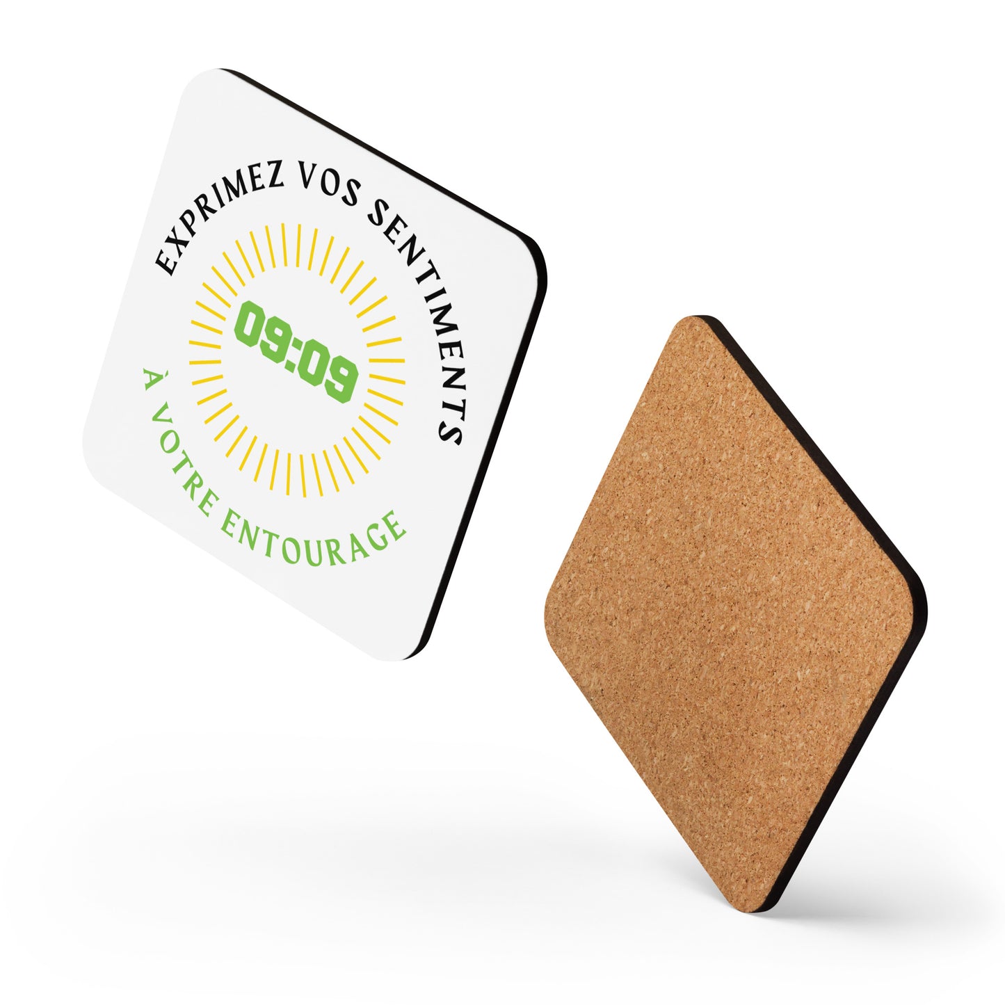 Untersetzer/Becher aus Kork – Mirror Hour 09:09, 1 Stück