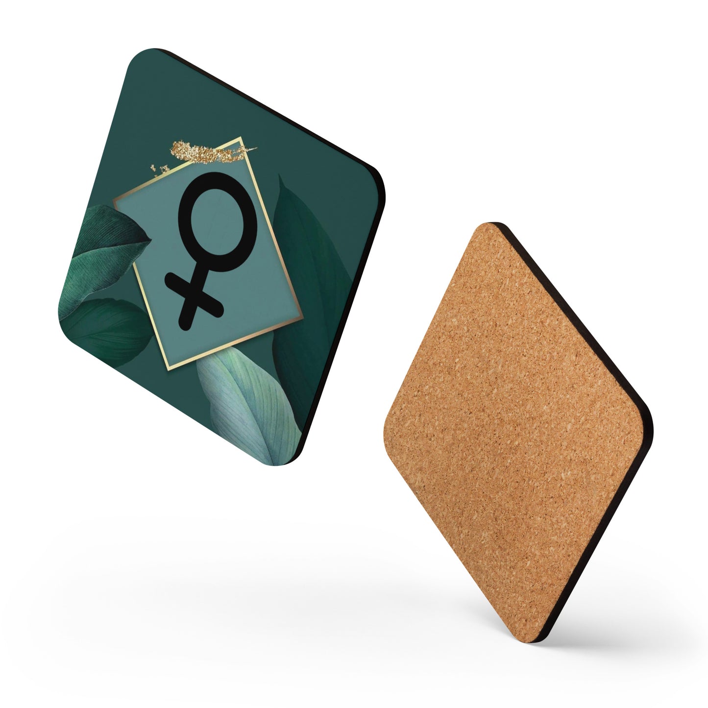 Dessous de verre/Tasse en liège - Signe Femelle royale noir, 1 pièce