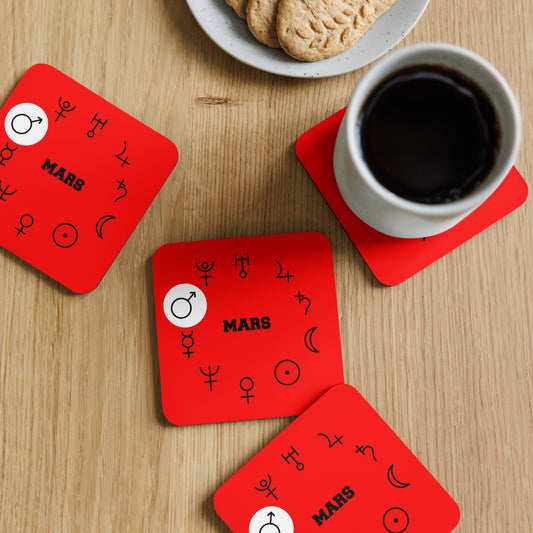 Dessous de verre/Tasse en liège - Planète Mars, 1 pièce