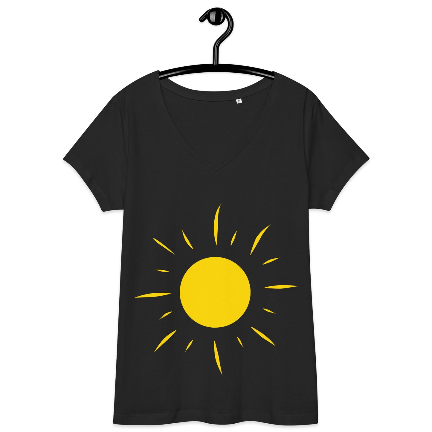 T-shirt col V ajusté femme - Symbole Soleil