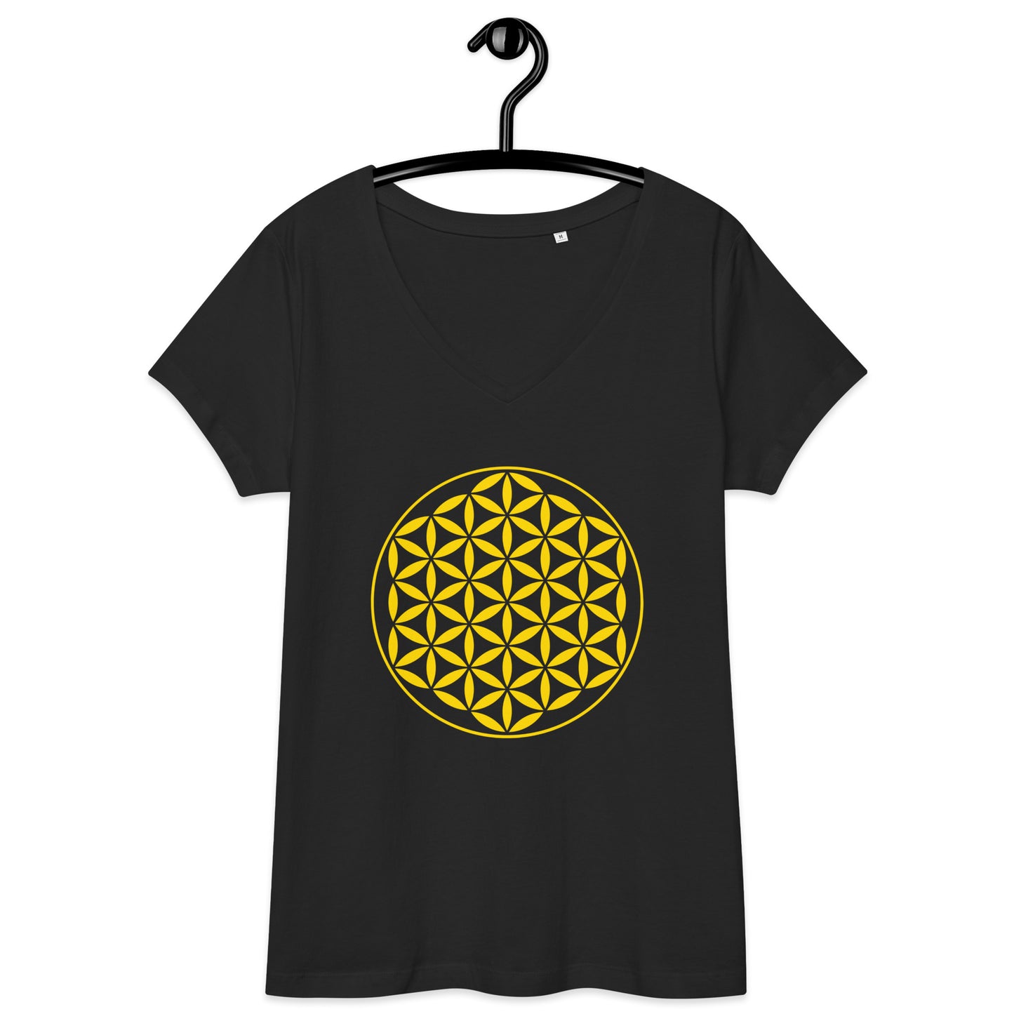 T-shirt col V ajusté femme - Symbole Fleur de vie