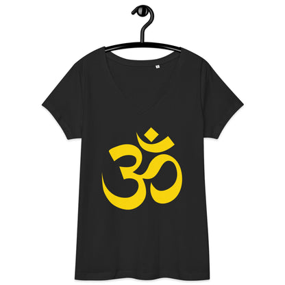 T-shirt col V ajusté femme - Symbole AUM