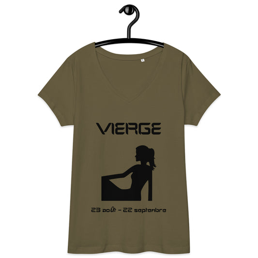 T-shirt col V ajusté femme - Signe Astro Vierge