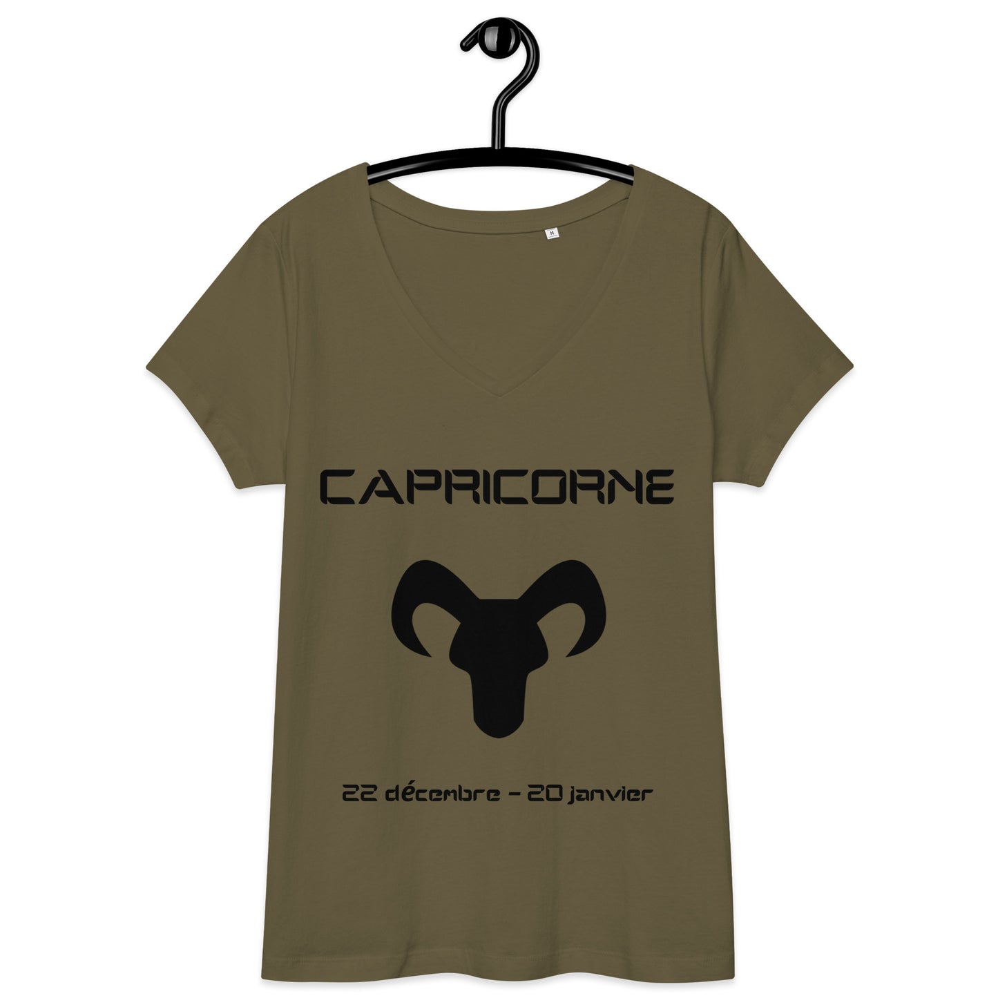 T-shirt col V ajusté femme - Signe Astro Capricorne