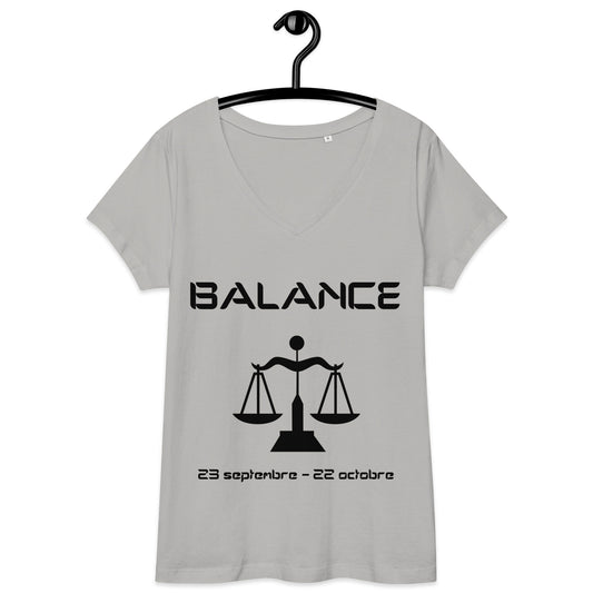 T-shirt col V ajusté femme - Signe Astro Balance