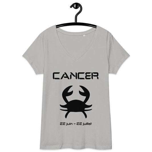 T-shirt col V ajusté femme - Signe Astro Cancer