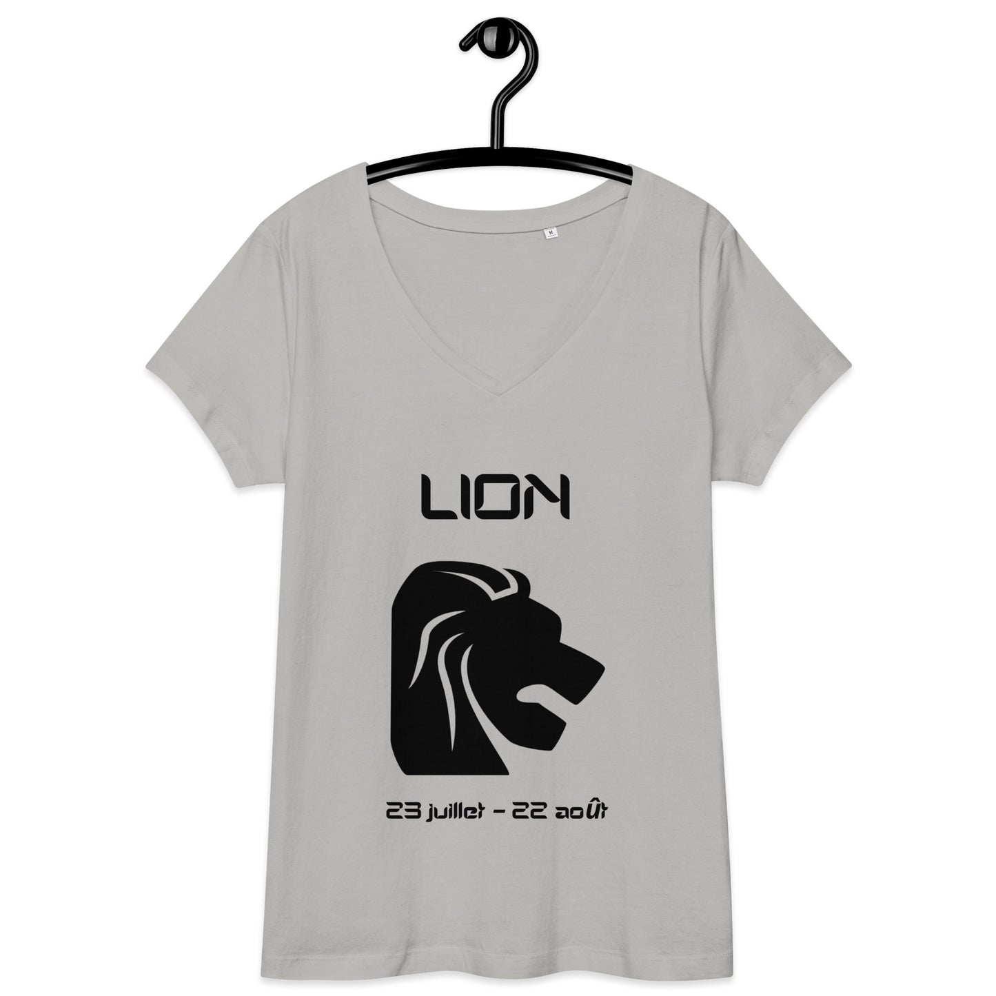 T-shirt col V ajusté femme - Signe Astro Lion