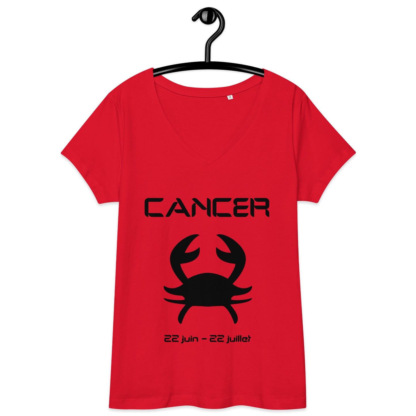 T-shirt col V ajusté femme - Signe Astro Cancer