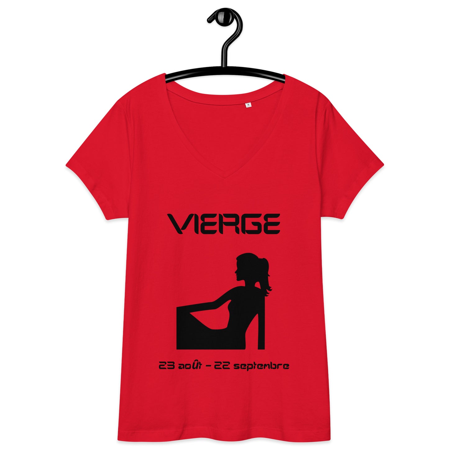 T-shirt col V ajusté femme - Signe Astro Vierge