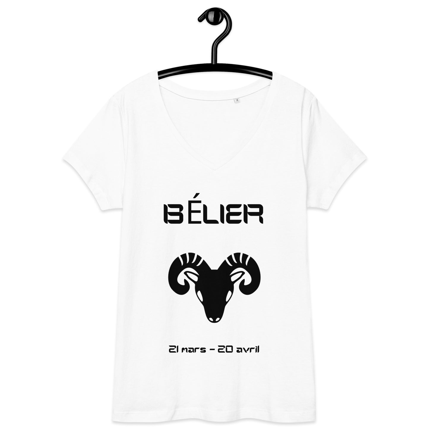 T-shirt col V ajusté femme - Signe Astro Bélier