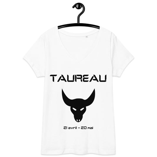 T-shirt col V ajusté femme - Signe Astro Taureau