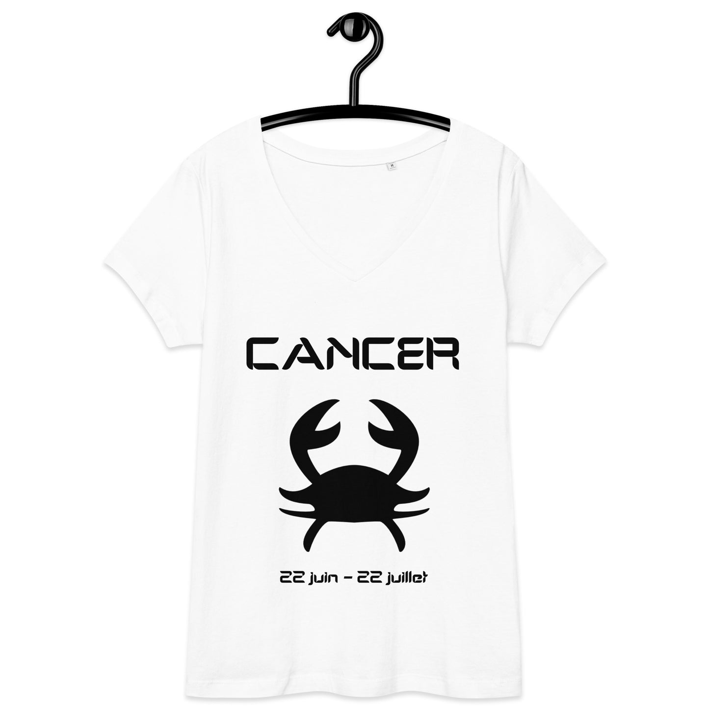 T-shirt col V ajusté femme - Signe Astro Cancer