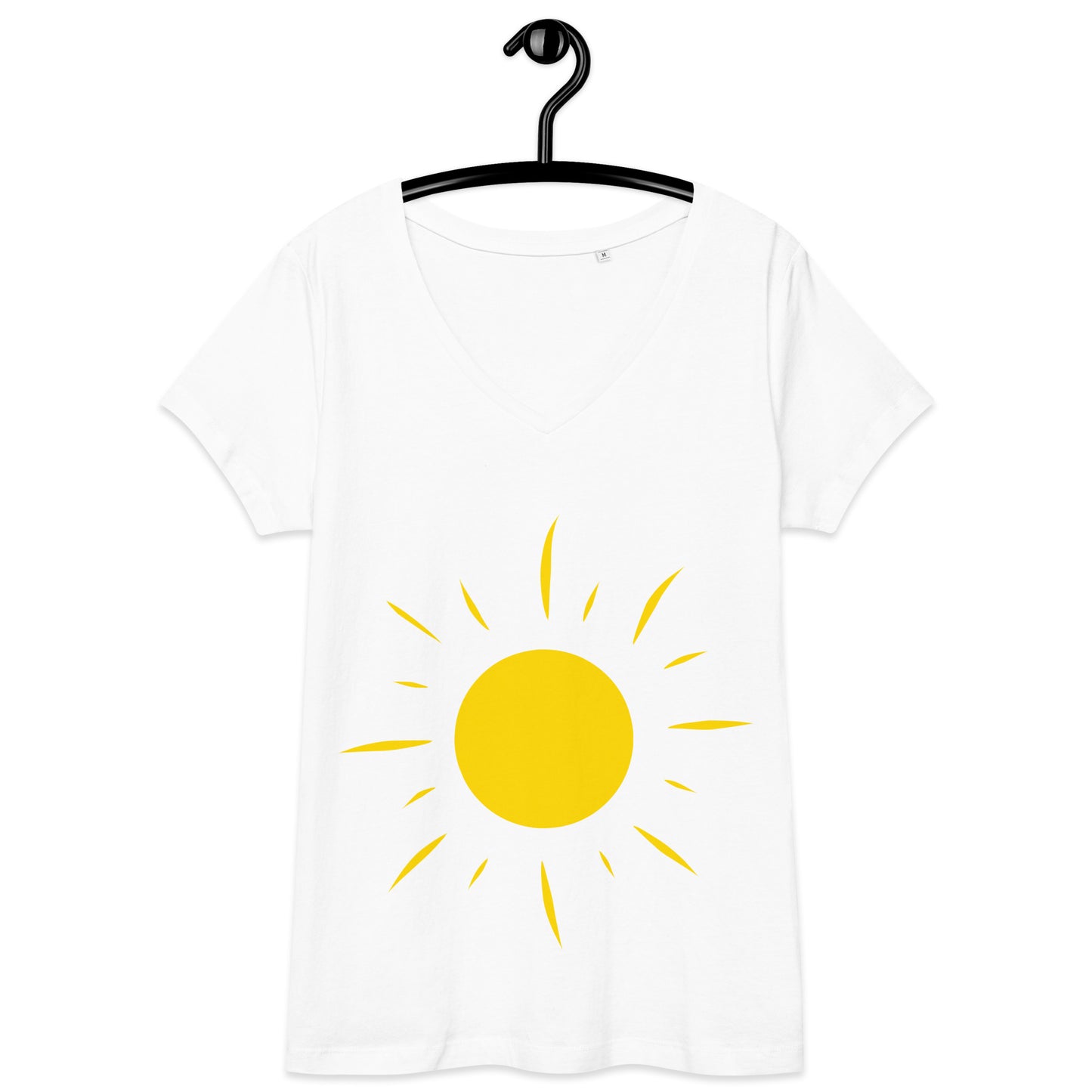 T-shirt col V ajusté femme - Symbole Soleil