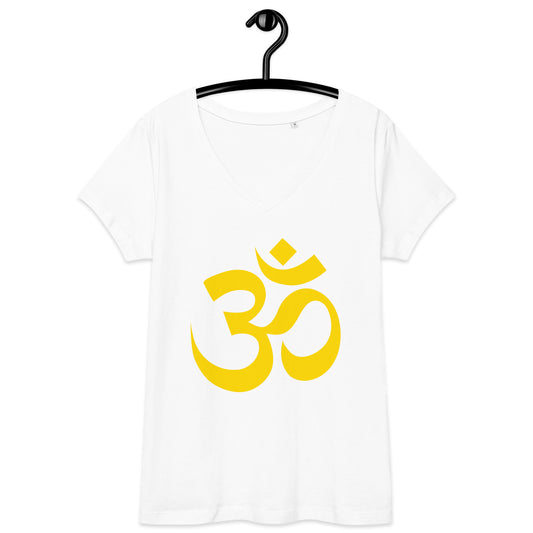 T-shirt col V ajusté femme - Symbole AUM